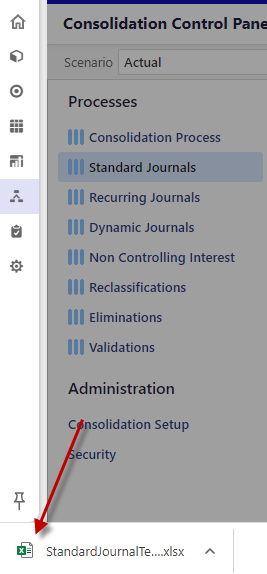 Standard Journals - Consolidation End-User Guide
